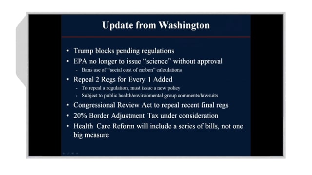 2017-2-1 – Update from Washington, D.C.
