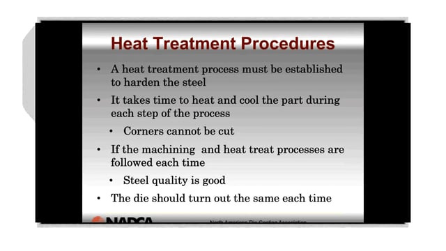 2017-9-13 – Die Preparation Before Heat Treat – Highlight