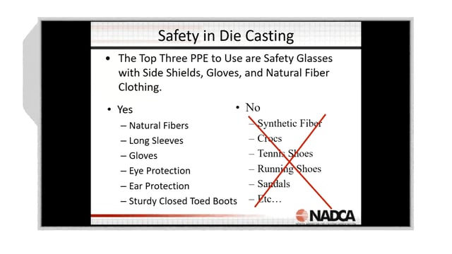 2018-03-07 – Basic Operator Training: Introduction to Die Casting & Safety on the Shop Floor –  Highlight